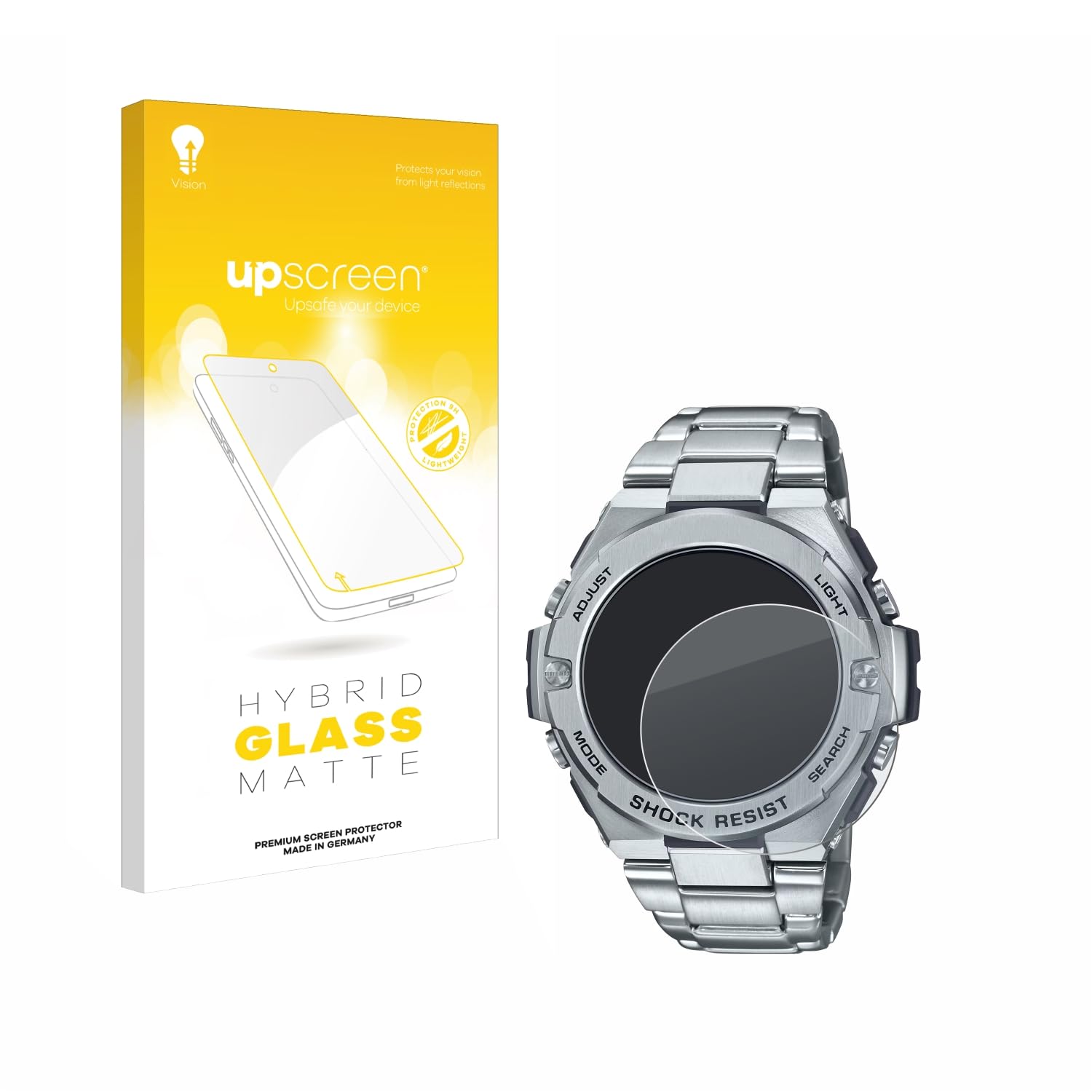 upscreen Matte Screen Protector Glass Film for Casio G-Shock GST-B500D-1A - Anti-Glare, Anti-Fingerprint, 9H Glass Protection