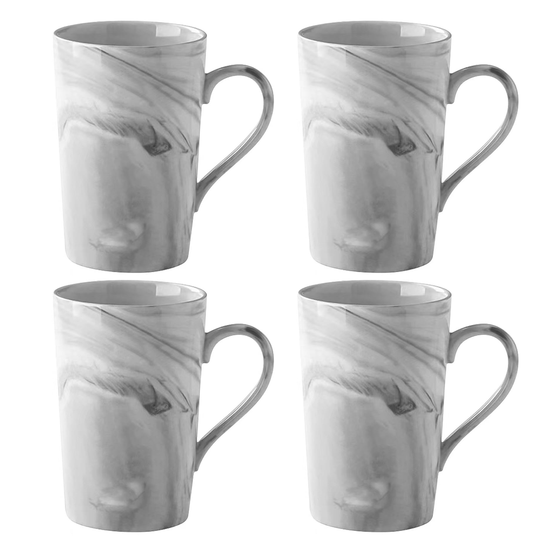 Pykrudo Ceramic Mugs Set of 4 Pieces,350ml Stoneware Cups for Coffee, Tea, and Mulled Drinks, Espresso,4Grey