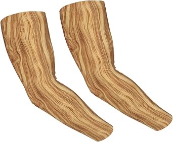Realistic Wood Grain Texture Arm Sleeves For Women Men-Compression Garden Sleeves To Cover Arms For Volleyball Football Sports