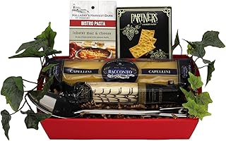 Gift Basket Village - Italian Fare Gourmet Gift Tray: Pasta, Biscotti, Crackers, Seasoning, and Mixing Spoon, Perfect for Any Occasion, Handcrafted in the USA
