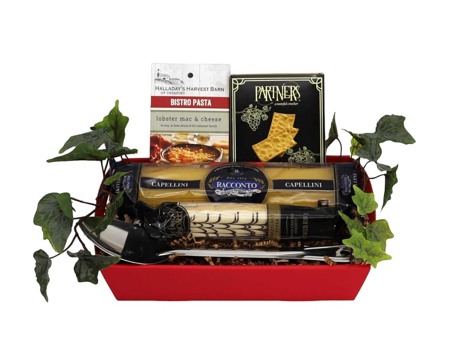 Gift Basket Village - Italian Fare Gourmet Gift Tray: Pasta, Biscotti, Crackers, Seasoning, and Mixing Spoon, Perfect for Any Occasion, Handcrafted in the USA