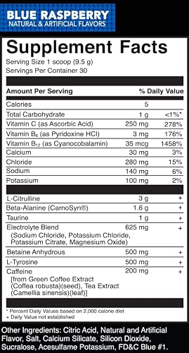 Rivalus Powder Burn 2.0 Pre Workout Supplement, Blue Raspberry, 0.89 Pounds #TOP4