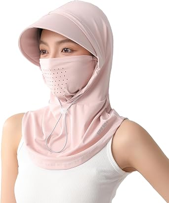BSYLOOWomens Balaclava with Hood-Full UV Protection,Wide Brim Hat,Multi-Purpose Design for Outdoor Activities,Cycling,Travel