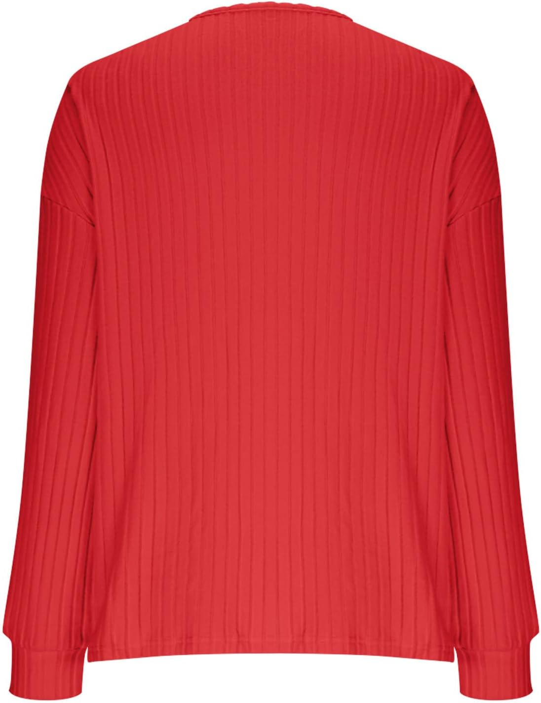 Long Sleeve Shirts for Women Casual Fashion Loose Fit Ribbed Knit Tops V Neck Basic Pullover Tunics Fall Clothes