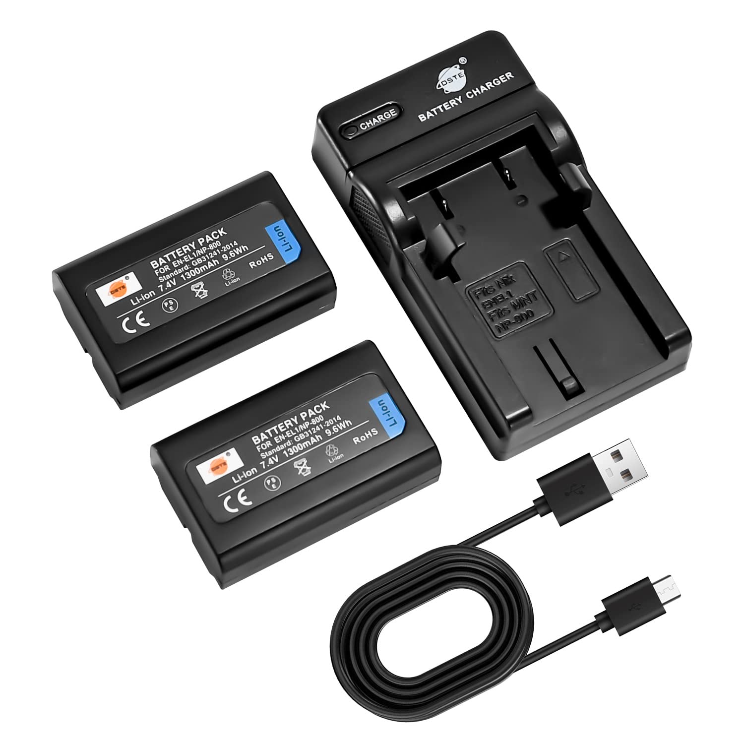 DSTE NP-800 - Batteria di ricambio compatibile con Nikon EN-EL1 Cooipix 4300 4500 4800 5400 5700 775 8700 880 885 995 E880