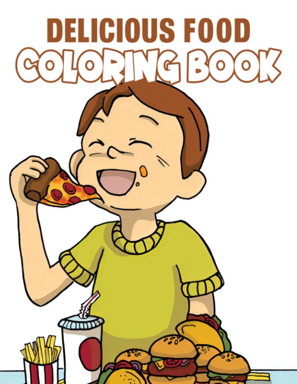 Livre Coloriage Nourriture Idée Cadeau de Noël et Anniversaire Original 50 Dessins