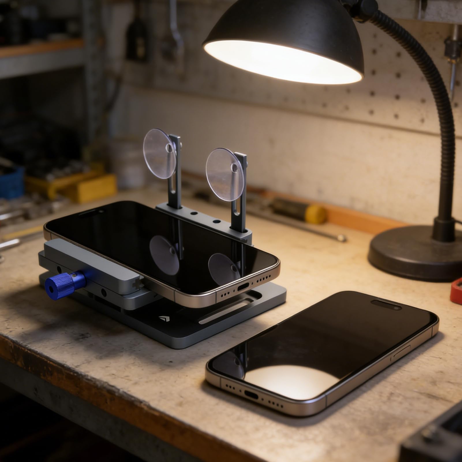 Strumento per rimozione schermo Dispositivo di Fissaggio a Rotazione 360° | Kit riparazione schermo cellulare sostituzione pannelli dispositivi intelligenti e modifica fai-da-t