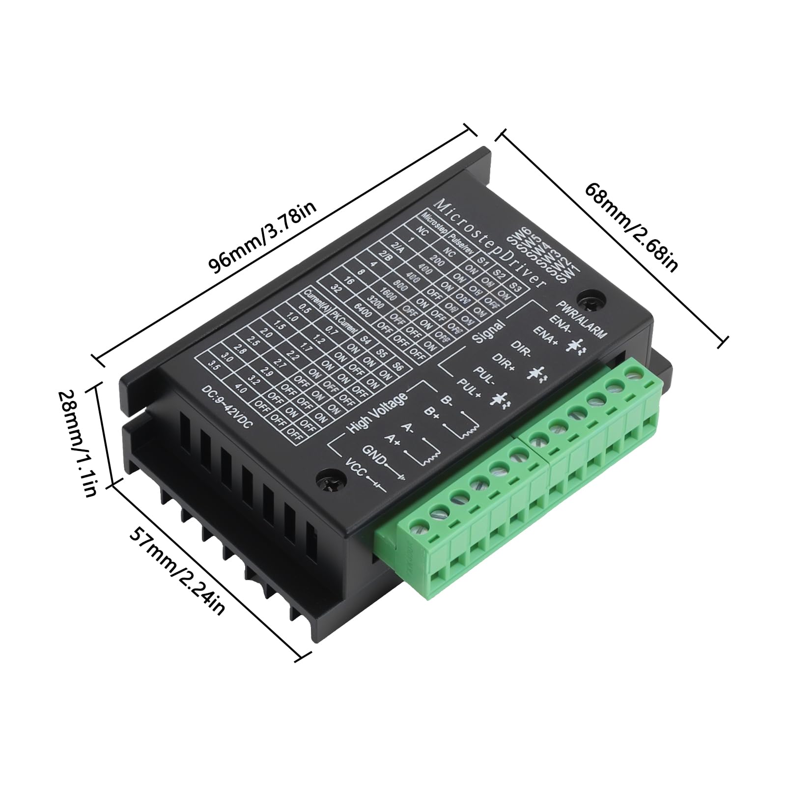 TB6600 sterownik silnika krokowego 4 A, 32 segmenty, sterowanie silnikiem krokowym do Stepper 42/57/86, kompatybilny ze sterowaniem Arduino CNC, sterownik silnika krokowego do drukarki 3D, grawerunek