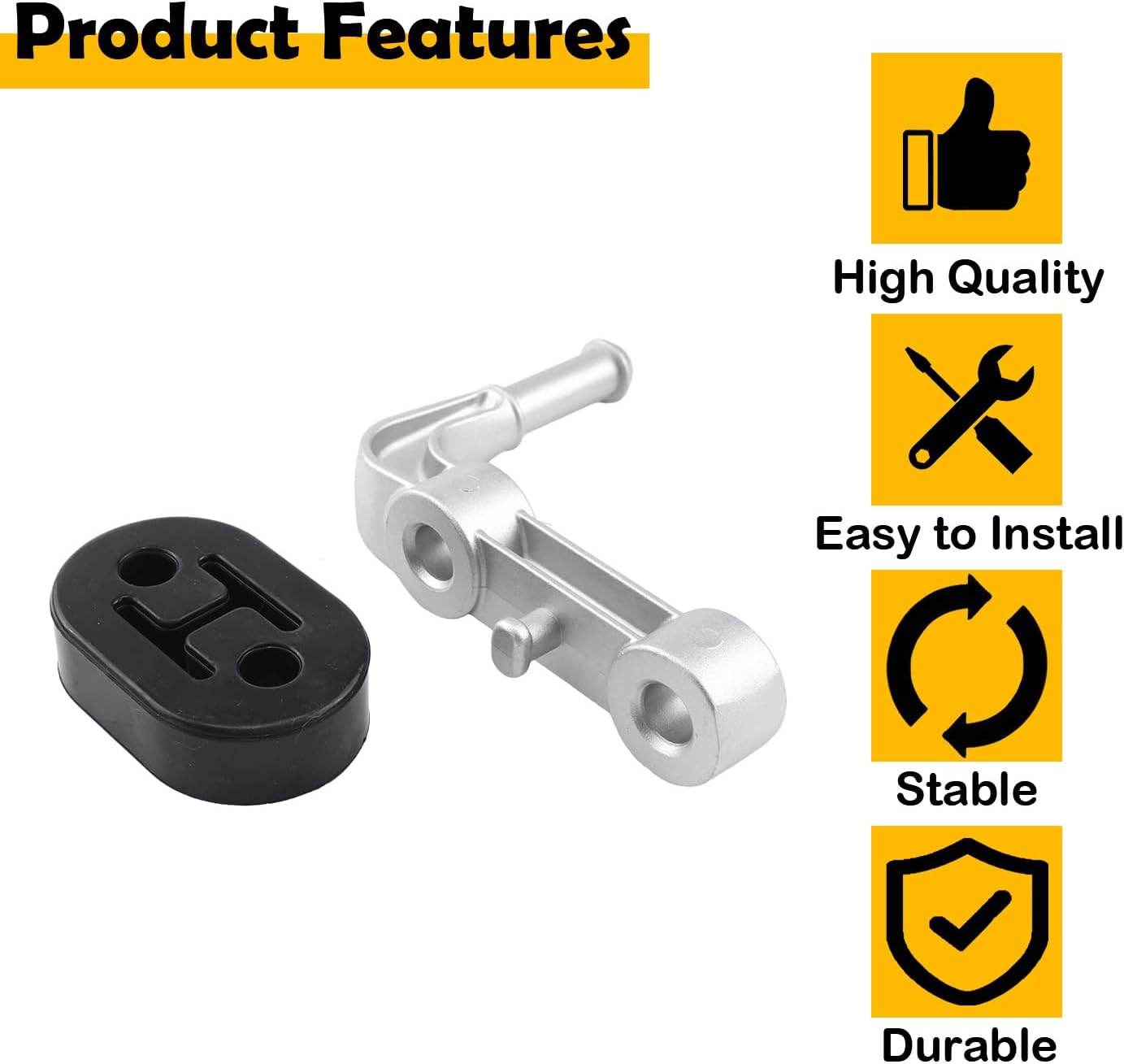 68275662AB Rear Driver Side Muffler Bracket & Rubber Isolator Hanger Set Compatible with 2019-2025 Ram 1500 3.0L V6 / 5.7L V8 / 6.2L V8, Replaces 68275662AA 68519121AA 68410310AA 68410310AB