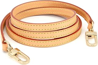 Adjustable leather handbag strap with gold buckles