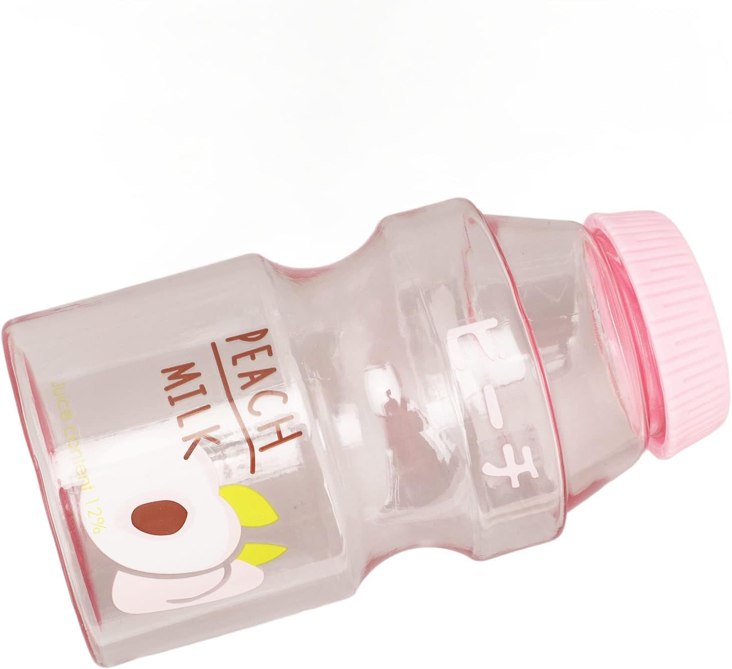 Cryfokt Urocza Plastikowa Butelka na Sok z Kreskówek z Szerokim Otworem do Lodów i Owoców do ćwiczeń w Domu 16 Uncji/480 Ml (PINK)