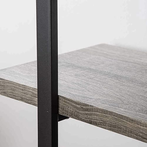 Miniatura 6 de HSH Furniture estante vintage industrial, librero rústico, estantería de madera y metal abierto, roble oscuro Roble negro,Roble gris claro.,Marrón