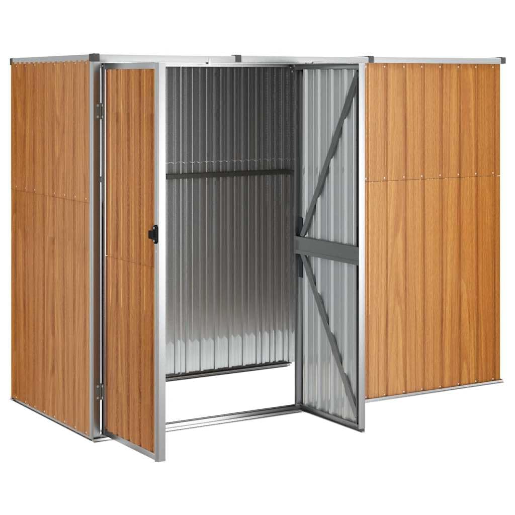 Refined Cobertizo Herramientas jardín Acero galvanizado 225x89x161 cm Marrón