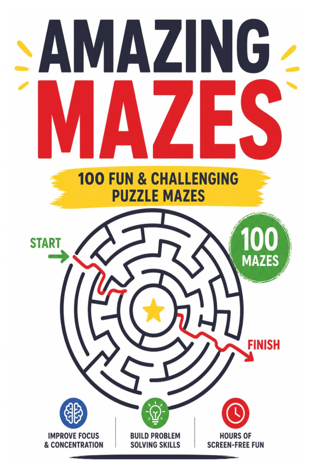 Maze Puzzle Books for Adults & Teens: 100 Mazes