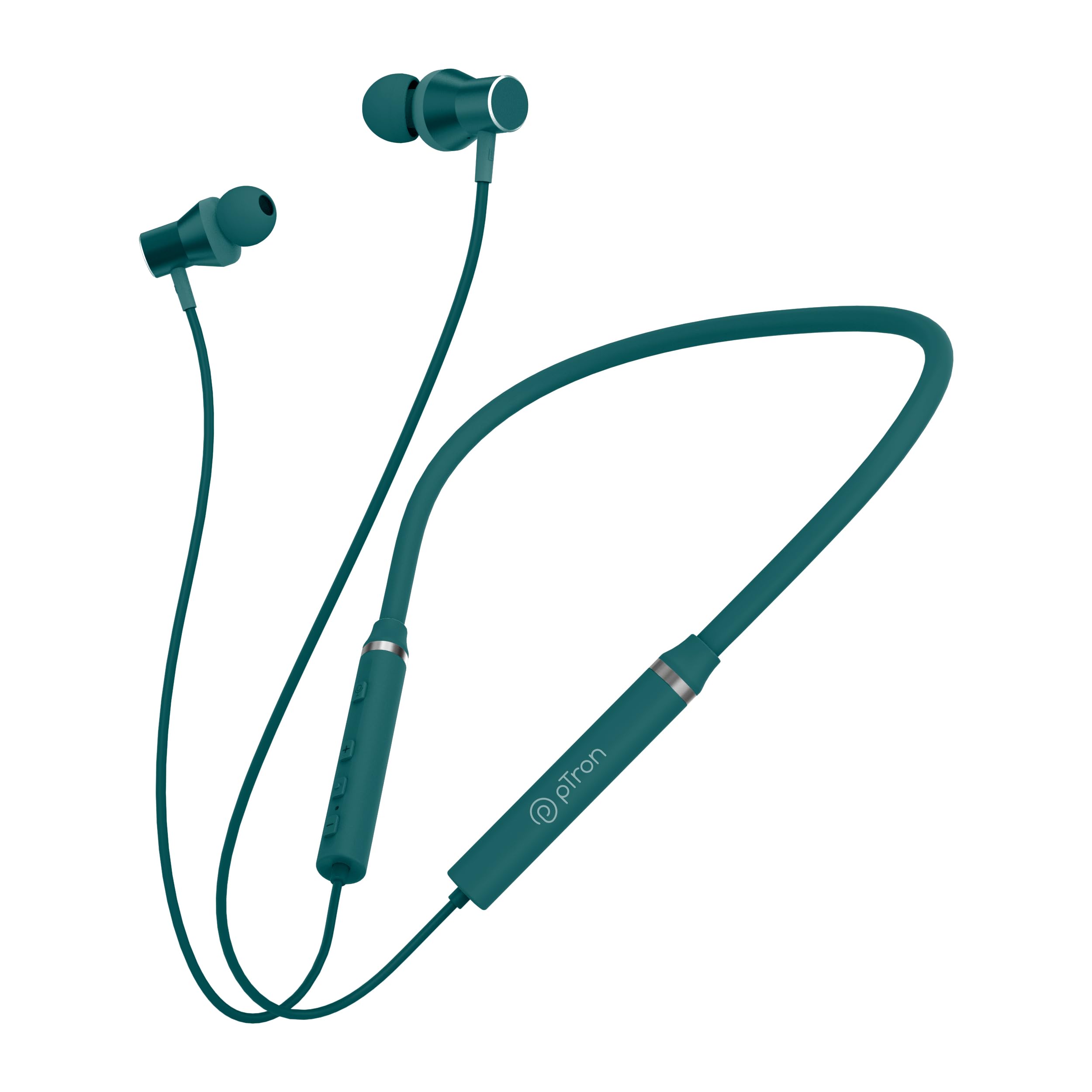 pTron Tangentbeat in-Ear Wireless Headphones, Blue Navy Green - Image 1