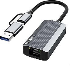 2.5G USB C Ethernet Adapter, 2.5Gbps USB Ethernet Adapter with U-S-B 3.0, USBC, and RJ45 Network LAN for MacBook Pro, iPad Pro, iPhone16 15, Windows, Linux