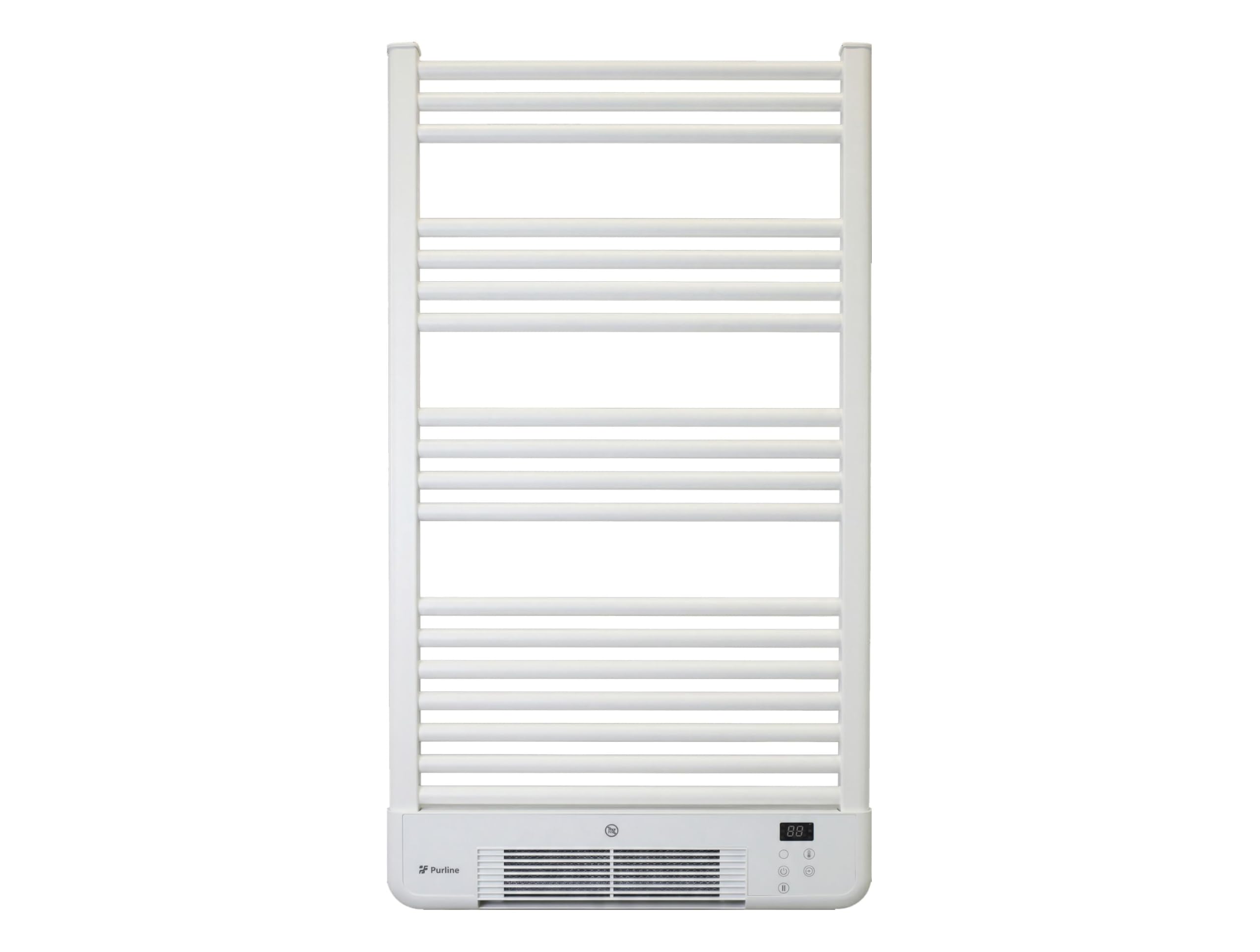 PUR LINE | Radiador NTW-11B Turbo Radiador Toallero Eléctrico Blanco con Calefactor Integrado – Toallero eléctrico con Control WiFi, Display LED táctil, termostato programable y protección IP24