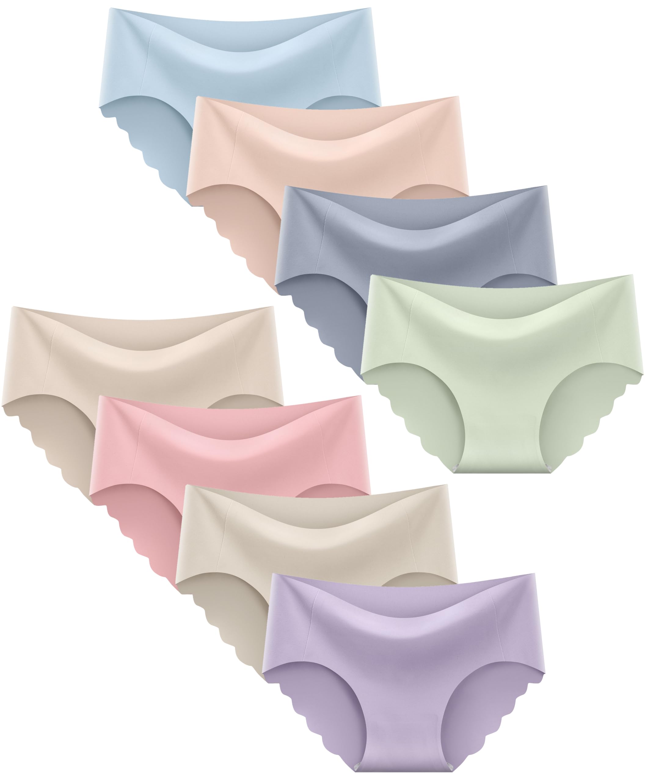 Boboking Teen Girls Seamless Underwear Tagless Panties Full Coverage Pack of 8