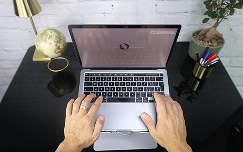 Miniatura 7 de Vanli's Soporte ajustable para laptop con base giratoria de 360, elevador ergonómico plegable para escritorio, soporte giratorio para computadora