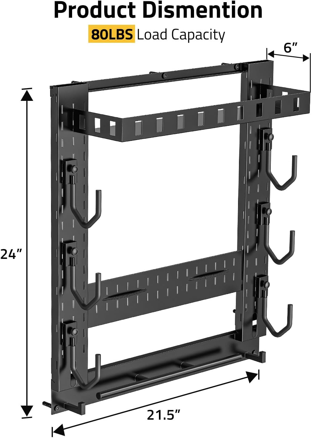 CVLIFE Gun Rack for Wall, Indoor Gun Rack Wall Mount with Shelf & Accessory Panel, Horizontal Heavy-Duty Gun Display Holder for Rifle/Shotgun, Gear Wall Mounted