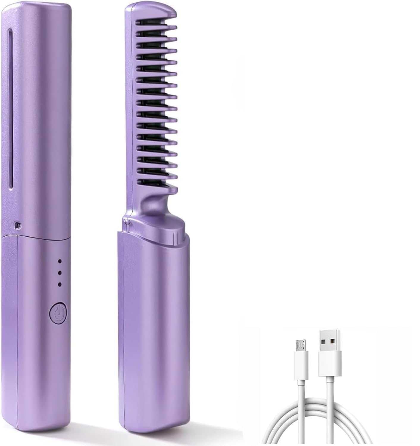 Mobile Heat Comb Portable Cordless Flat Iron with 3 Temperature Settings, USB Charging, Travel Size Hair Styler for All Hair Types, Compact & Lightweight Design.-picture-23