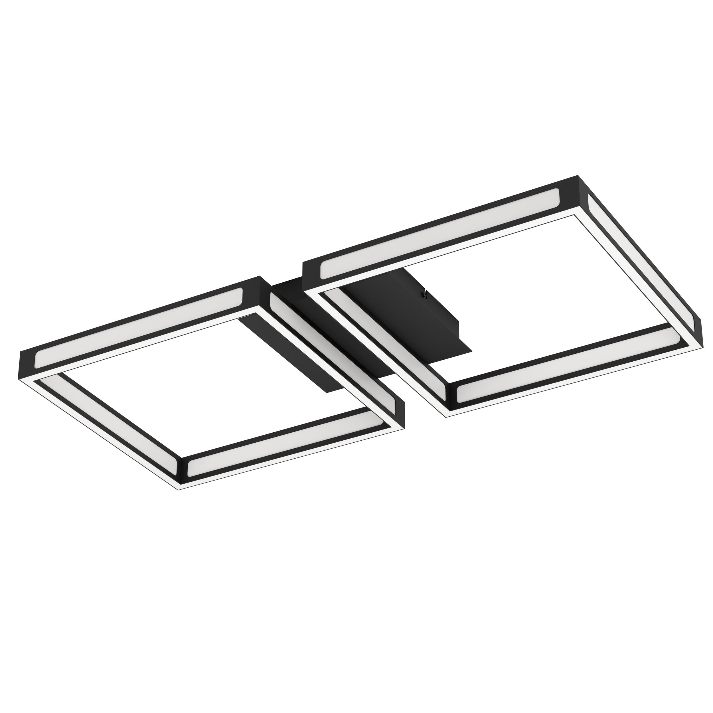 Eglo LED lámpara de techo Altaflor, minimalista, iluminación de metal | en negro y plástico en blanco, luz de cocina, L 65 cm