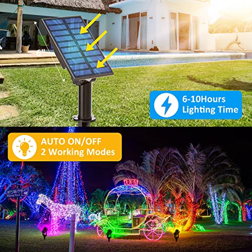 NATPOW Solar Spotlight Outdoor Garden, RGB Dusk to Dawn Spot Lights - Image 2
