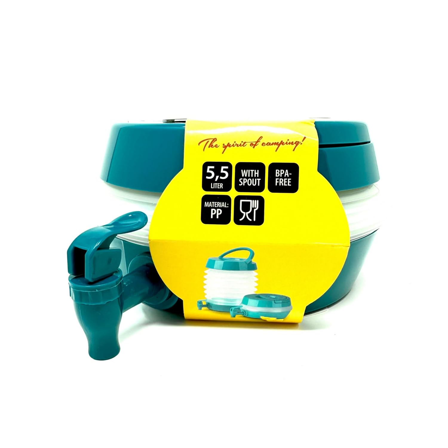 Faltbarer Wasserspender 5,5 Liter Farbe: Petrol Camp4