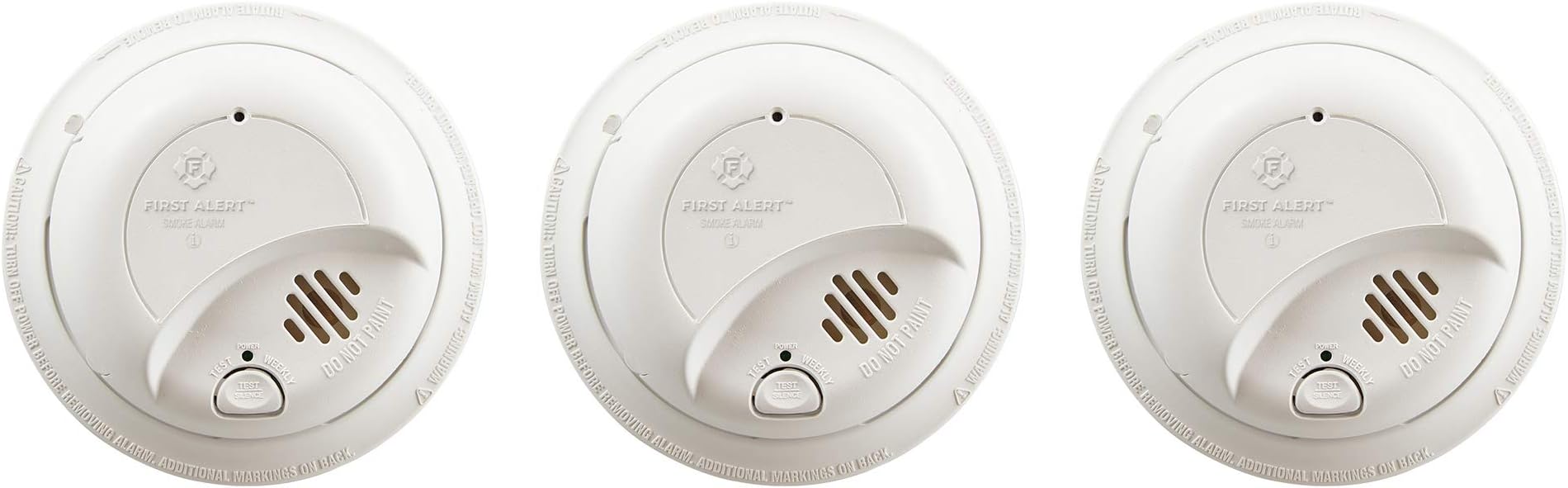 9120B / SMI100-AC Smoke Detector, Hardwired Alarm with Battery Backup, 3-Pack