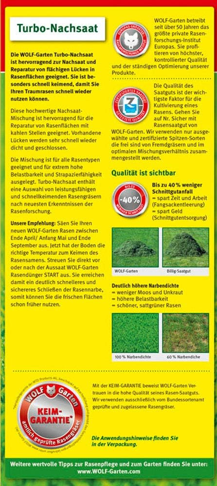 Wolf-Garten Wolf Garten"Lr 25" Reseeding Grass Seed, Multi Colour, 29.5X20.5X26.5 cm