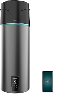 Cecotec Termo con Aerotermia de 120L, Calentador de Agua AeroThermal 120 Water Connected. Energía Sostenible, Bajo Consumo, Pantalla Táctil, Control por APP, R290, Temperatura hasta 75ºC