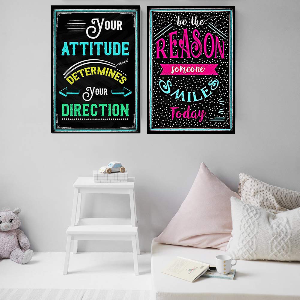 QincLing 3 pcs Motivational Posters Classroom Wall Posters Chalkboard