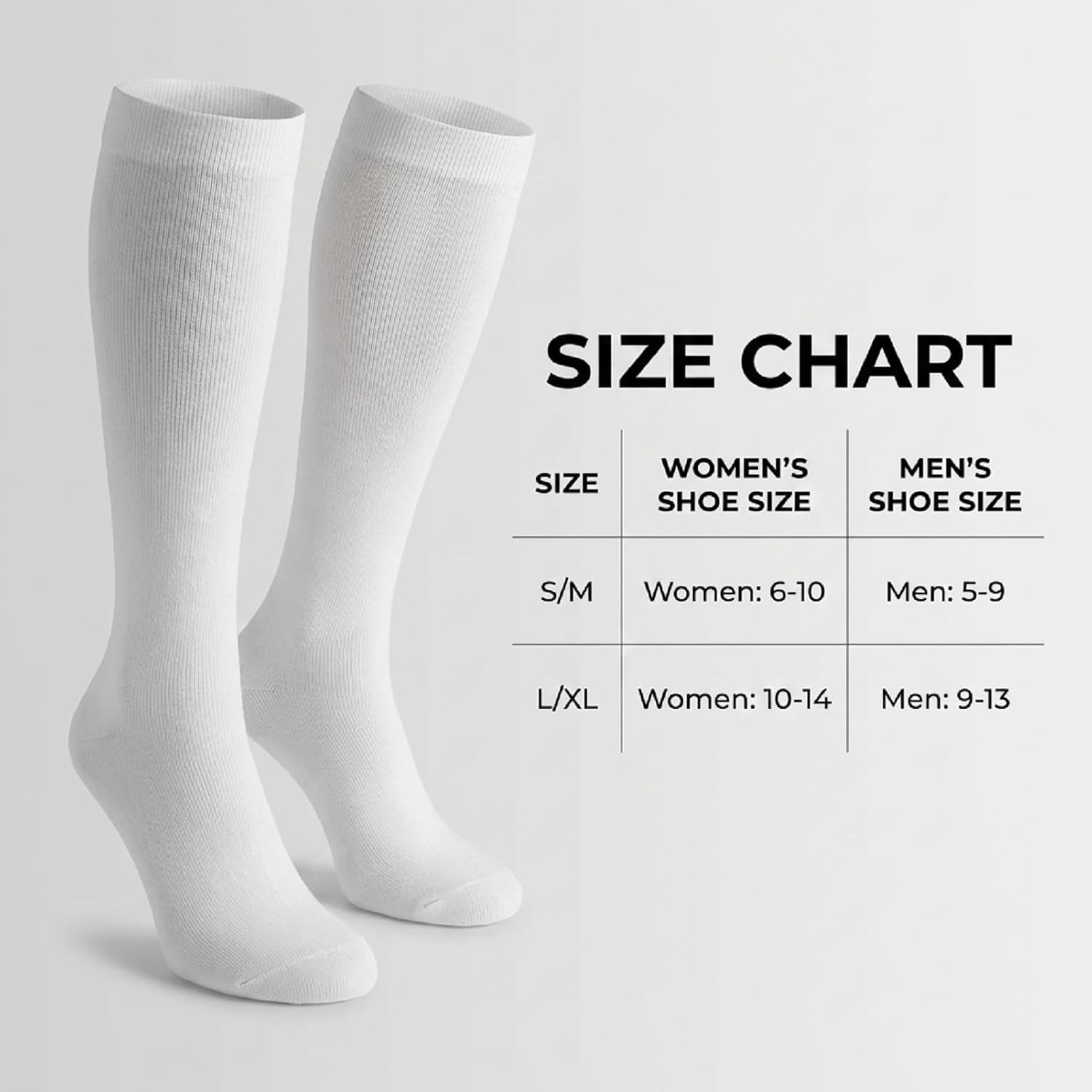 LEOSTEP Bamboo Viscose Compression Socks for Men & Women(2 Pairs),Knee High Socks Support for Pregnancy, Travel