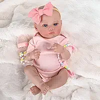 Brastoy Bebê Reborn Boneca Menina Corpo de Silicone Pintado Realistic Original (48cm Menina Rosa)