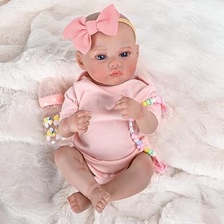 Brastoy Bebê Reborn Boneca Menina Corpo de Silicone Pintado Realistic Original (48cm Menina Rosa)