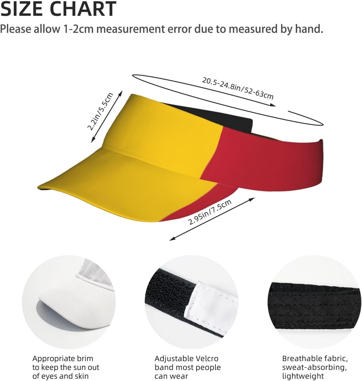 Flag of Chad Print Sports Sun Visor Hats Adjustable Running Golf Tennis Sun Cap for Women Men Black