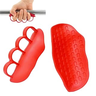 Ergonomic Finger-Sleeve Gym Grip Pads,Anti-Slip Palm Protectors for Weightlifting,Dumbbells,Pull-Ups,Fitness Gloves– Unisex(Black/Grey/Red) - Amazon product rated Grade B
