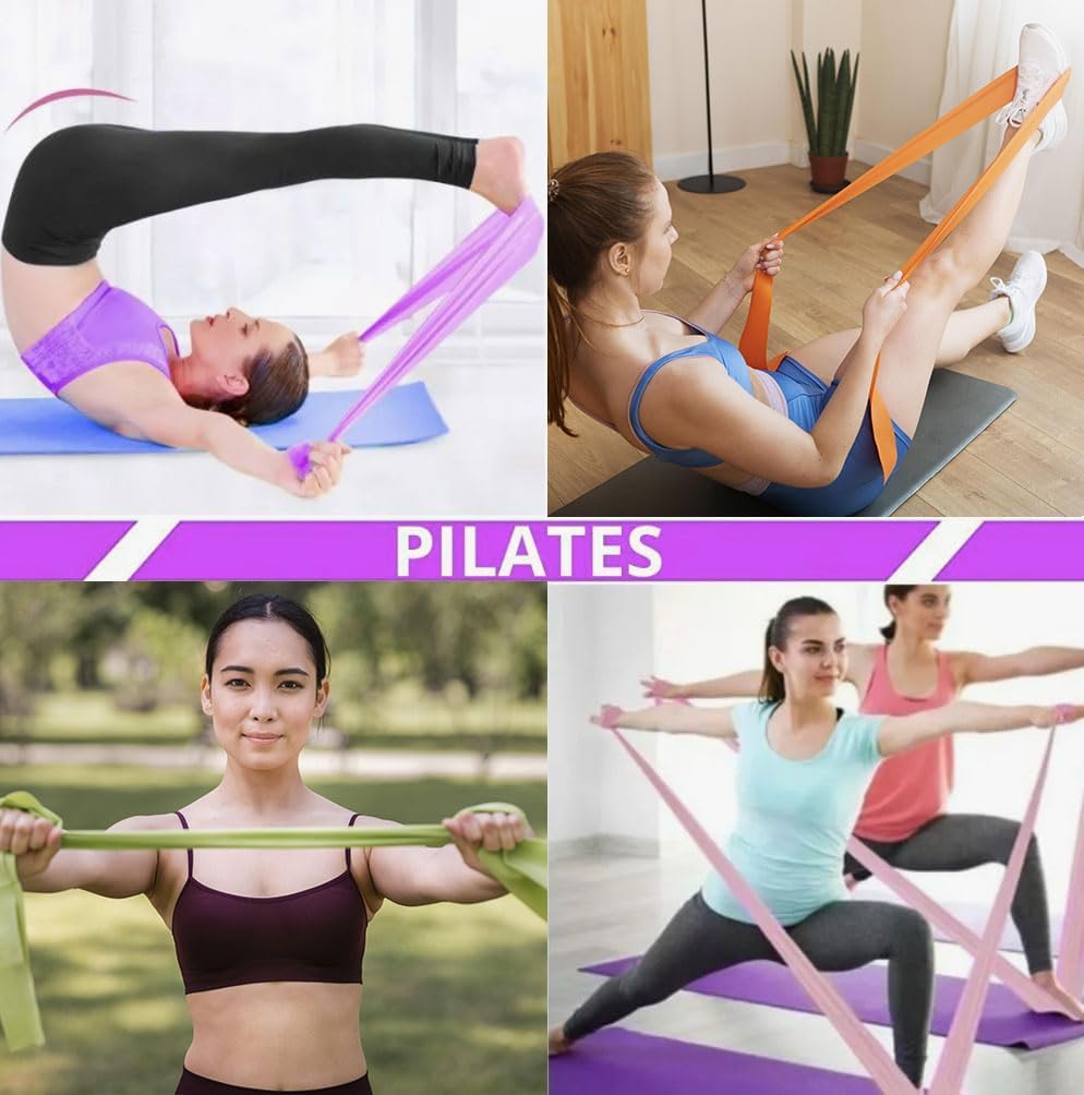 Faixa Elástica de Resistência Multifuncional para Exercícios, Yoga, Pilates, Fisioterapia e Fortalecimento Muscular
