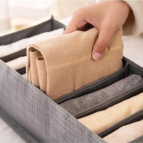 Kit 3 Organizadores de Roupas Com 9 Divisórias para Roupas, Gavetas, Guarda-Roupas, Closet, Armários