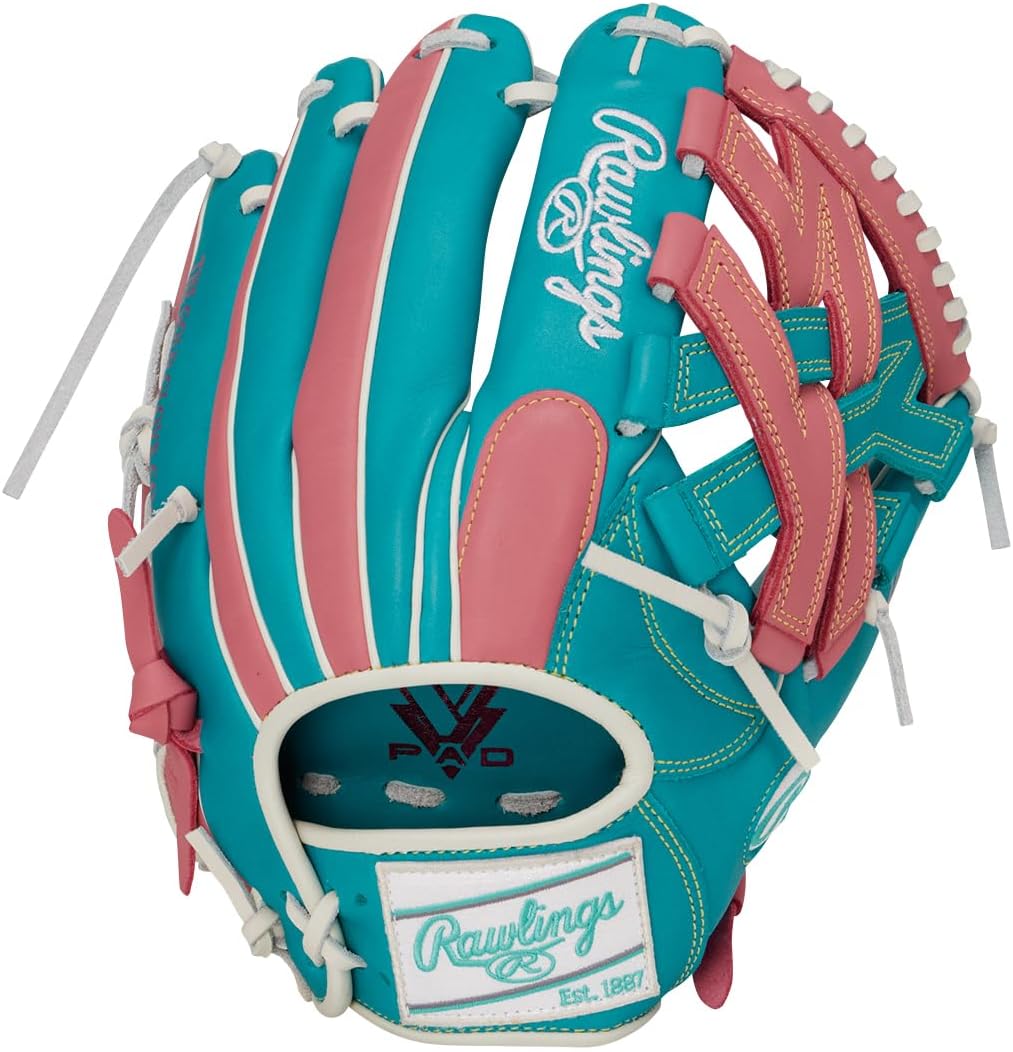 Rawlings Baseball Glove Soft Hyper TECH Color SYNC All-Around GR6HTCN65 Teal/Pink, 11.75 inch *Left Throw