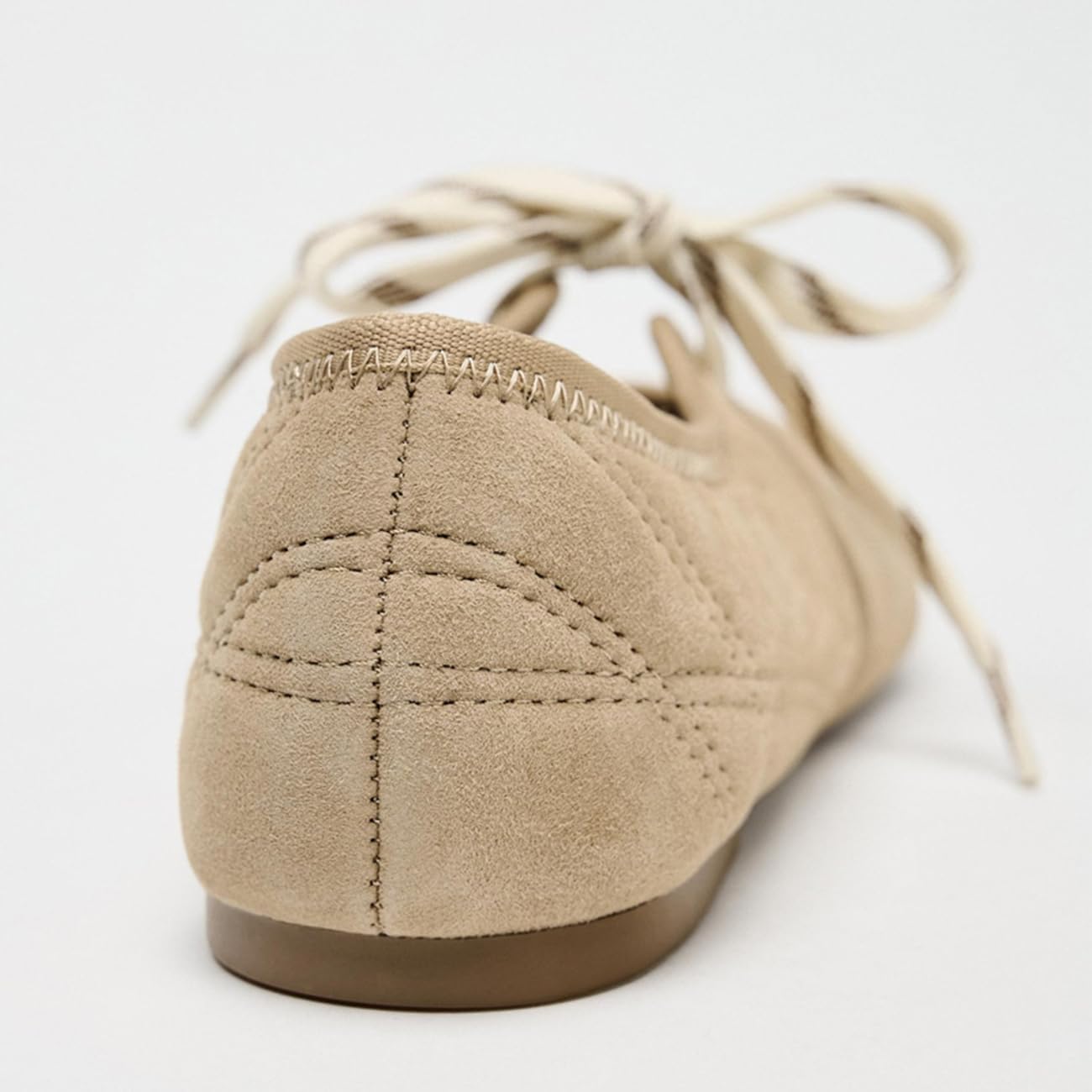 Lace Up Ballet Flats for Women Suede Mary Jane Ballet Flats - Image 7