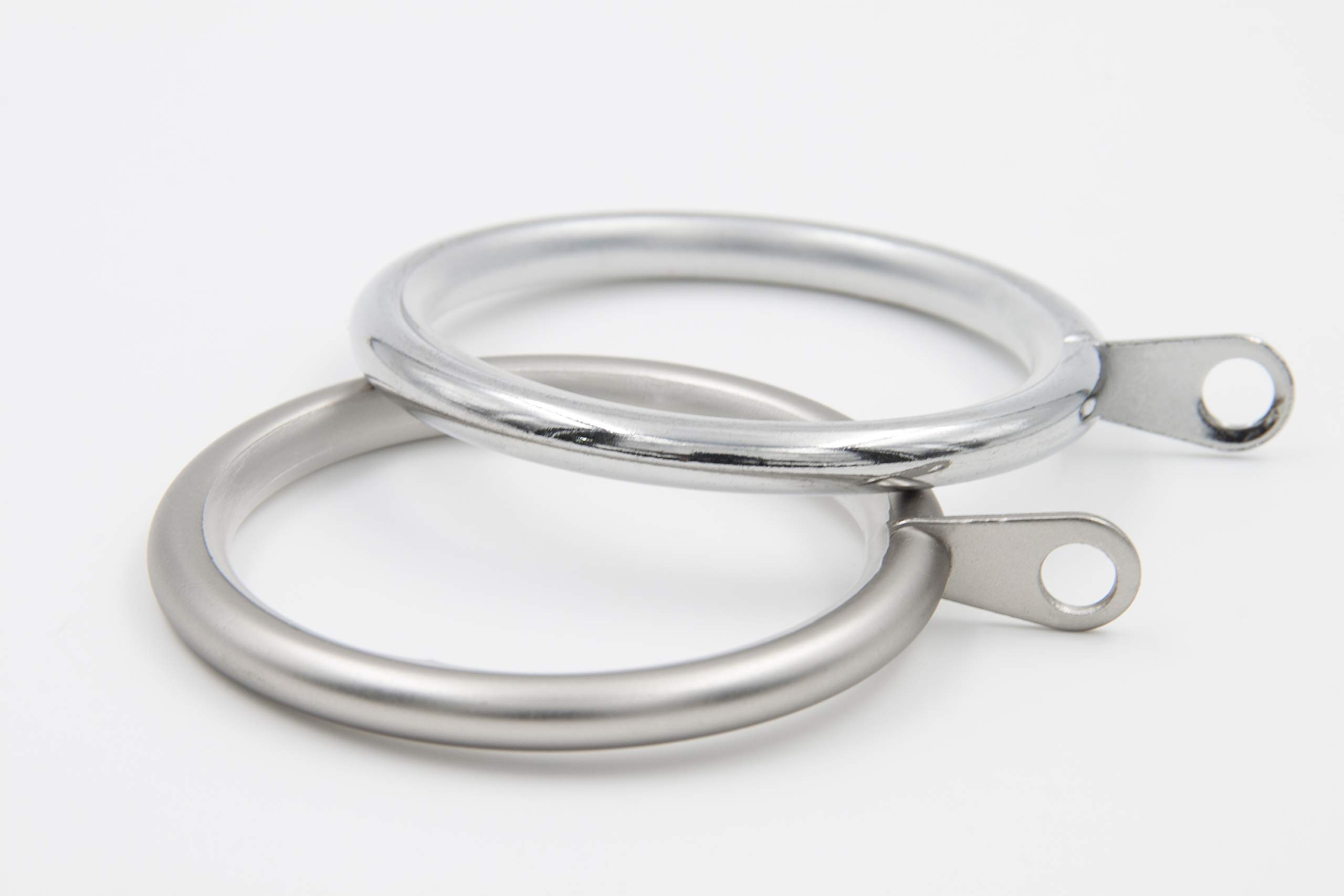 GCurtain 12 PCS Metal Curtain Rings, 30mm Internal Diameter, Curtain Pole Rings with Eyelet, Silent Glide, Brushed Nickel