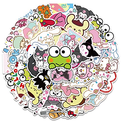 Kawaii Stickers, 50Pcs Cute Japanese Anime Sticker, Dovipta Vinyl Waterproof Cute Decals For Laptop Water Bottle Gifts For Kids Teens Girls Adults #TOP6