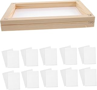 Gadpiparty Juego De 63 Piezas Para Fabricación De Papel Antiguo Molde Marco Y Desbarbadora Kit De Marco Para Fabricación De Papel Marco De Molde Para Fabricación De Pantalla Marco De