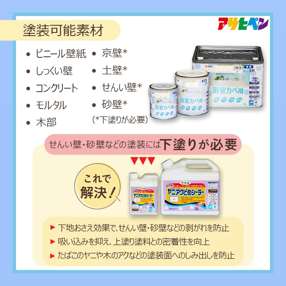 アサヒペン・浴室カベ用塗料 5L 艶消し白 4970925466440-0.jpg