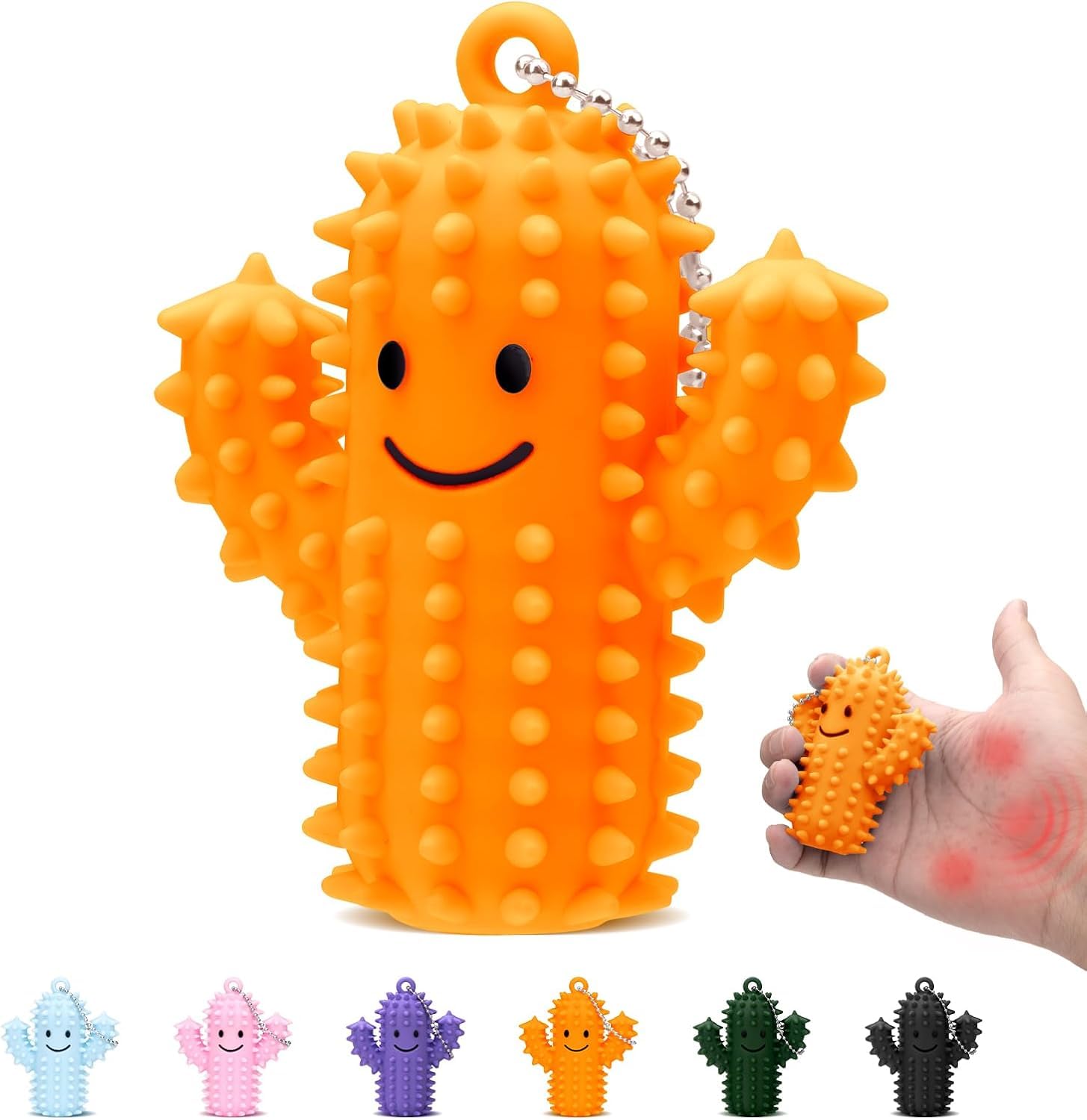 Zabawka sensoryczna dla dorosłych, kaktus, Fidget Toys, breloczek do kluczy, zabawka sensoryczna, zabawka adhd, spiky, Grippie Stim brelok, Pain zabawki antystresowe do redukcji stresu i