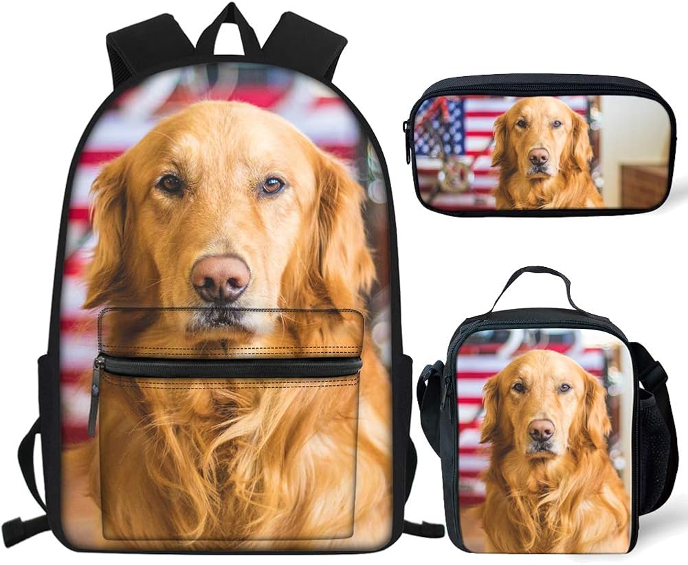 ZERODATE Funny Golden Retriever Dog Knapsack Backpack for