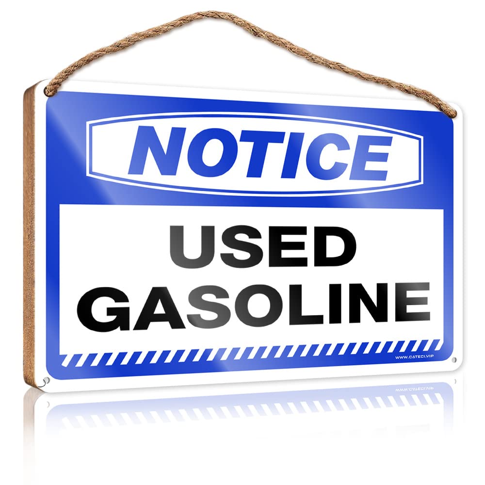 FRINTOXA Funny Kitchen Signs Notice Used Gasoline Wooden Sign(15X28CM)