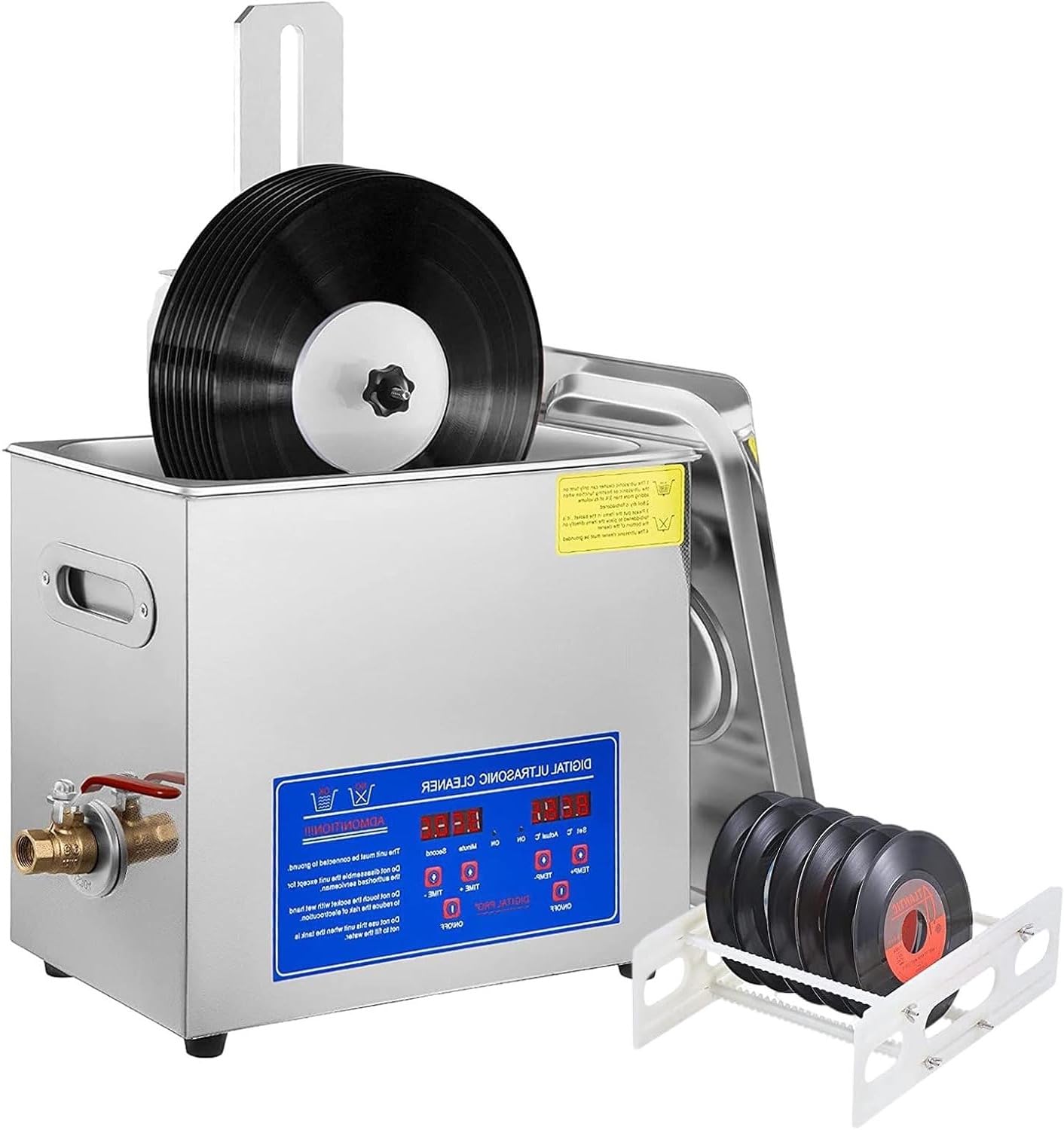 Pulisci dischi in vinile ad ultrasuoni, pulisce 8 dischi in vinile una volta, pulizia Lp a doppia faccia con rotazione automatica, tempo 0 ~ 30 minuti, sistema di pulizia dei dischi in vinile per