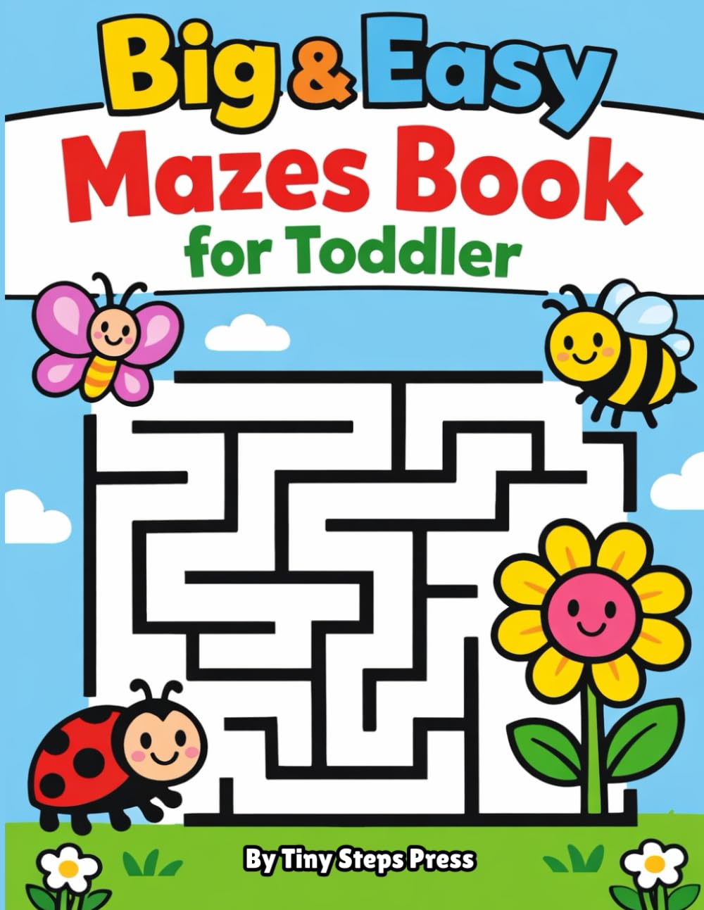 Big & Easy Maze Book For Toddlers: Simple Preschool Maze Puzzles for Ages 2–4 With Big Paths, Cute Characters, and Fun Screen-Free Learning Activities